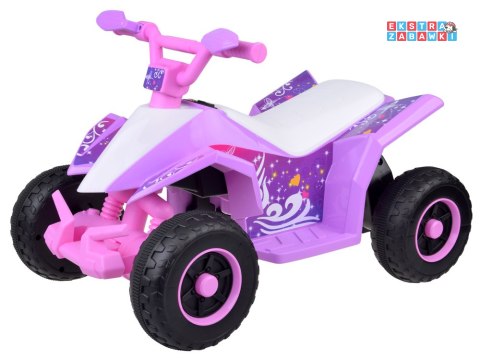 Quad z przyczepką na akumulator - różowy, 6V/4.5Ah, efekty świetlne, do 3 km/h, odpinana przyczepka [PA0351]