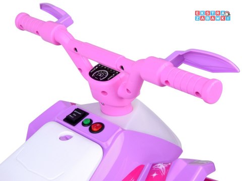 Quad z przyczepką na akumulator - różowy, 6V/4.5Ah, efekty świetlne, do 3 km/h, odpinana przyczepka [PA0351]