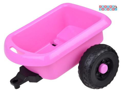 Quad z przyczepką na akumulator - różowy, 6V/4.5Ah, efekty świetlne, do 3 km/h, odpinana przyczepka [PA0351]