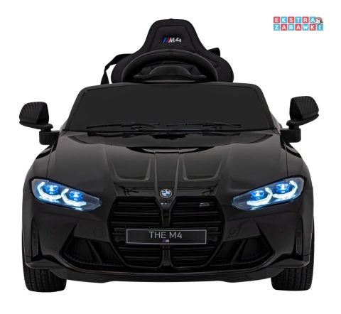 BMW M4 na akumulator - czarny, 2x35W 12V/14Ah, pilot, ekoskóra, EVA, LED, panel muzyczny [SX2418]
