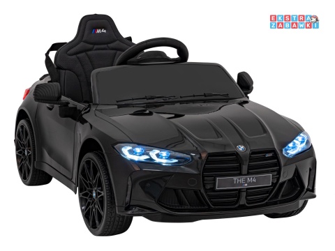 BMW M4 na akumulator - czarny, 2x35W 12V/14Ah, pilot, ekoskóra, EVA, LED, panel muzyczny [SX2418]