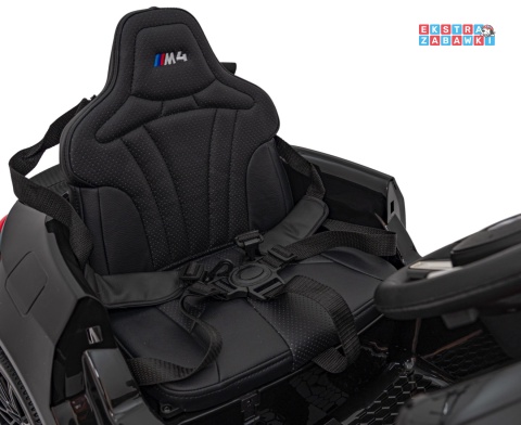BMW M4 na akumulator - czarny, 2x35W 12V/14Ah, pilot, ekoskóra, EVA, LED, panel muzyczny [SX2418]