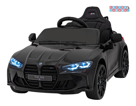 BMW M4 na akumulator - czarny, 2x35W 12V/14Ah, pilot, ekoskóra, EVA, LED, panel muzyczny [SX2418]