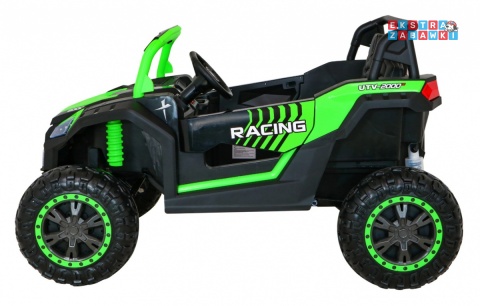 Buggy ATV Racing dwuosobowy na akumulator - zielony, 4x200W 24V/14Ah, pilot, panel muzyczny, EVA, ekoskóra [A032]