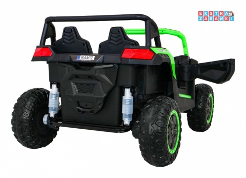 Buggy ATV Racing dwuosobowy na akumulator - zielony, 4x200W 24V/14Ah, pilot, panel muzyczny, EVA, ekoskóra [A032]