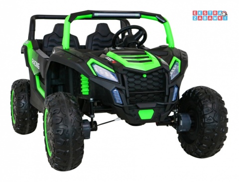 Buggy ATV Racing dwuosobowy na akumulator - zielony, 4x200W 24V/14Ah, pilot, panel muzyczny, EVA, ekoskóra [A032]