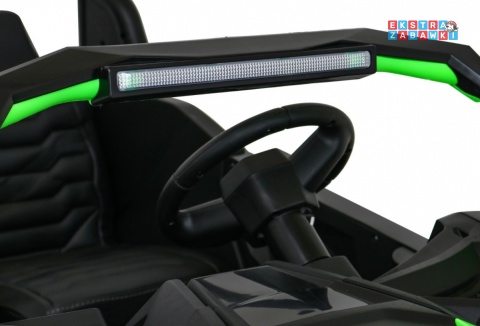 Buggy ATV Racing dwuosobowy na akumulator - zielony, 4x200W 24V/14Ah, pilot, panel muzyczny, EVA, ekoskóra [A032]