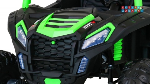 Buggy ATV Racing dwuosobowy na akumulator - zielony, 4x200W 24V/14Ah, pilot, panel muzyczny, EVA, ekoskóra [A032]