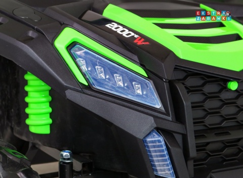 Buggy ATV Racing dwuosobowy na akumulator - zielony, 4x200W 24V/14Ah, pilot, panel muzyczny, EVA, ekoskóra [A032]