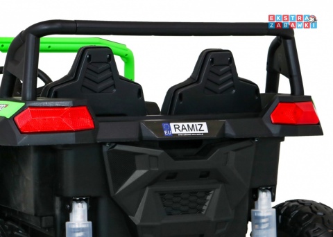 Buggy ATV Racing dwuosobowy na akumulator - zielony, 4x200W 24V/14Ah, pilot, panel muzyczny, EVA, ekoskóra [A032]