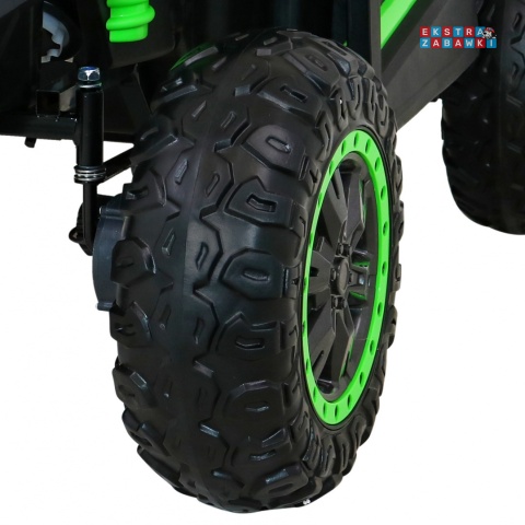 Buggy ATV Racing dwuosobowy na akumulator - zielony, 4x200W 24V/14Ah, pilot, panel muzyczny, EVA, ekoskóra [A032]