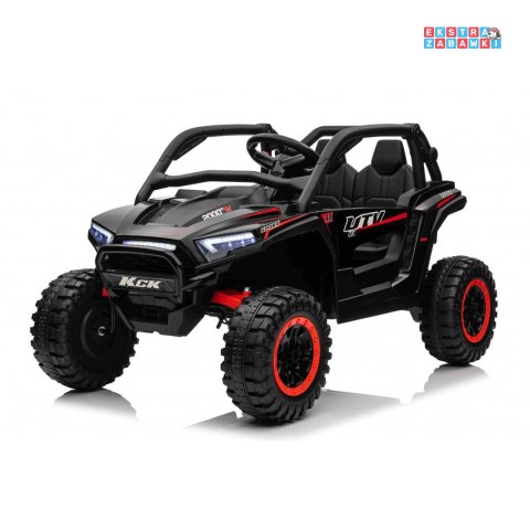[outlet] Czarny KCK buggy na akumulator- 4x50W 24V/9Ah, ekoskóra, EVA, MP3, Bluetooth [XMX-639]