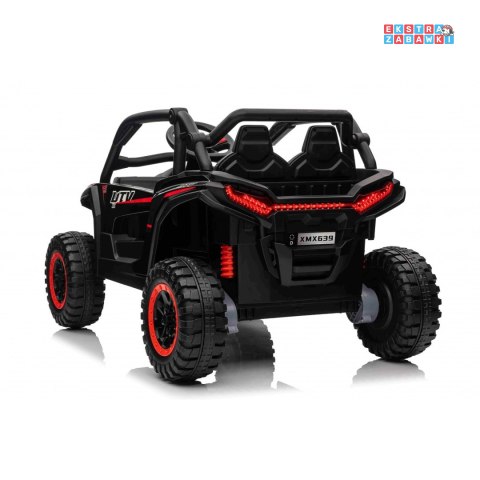 [outlet] Czarny KCK buggy na akumulator- 4x50W 24V/9Ah, ekoskóra, EVA, MP3, Bluetooth [XMX-639]