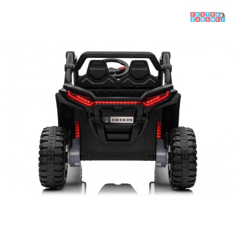 [outlet] Czarny KCK buggy na akumulator- 4x50W 24V/9Ah, ekoskóra, EVA, MP3, Bluetooth [XMX-639]
