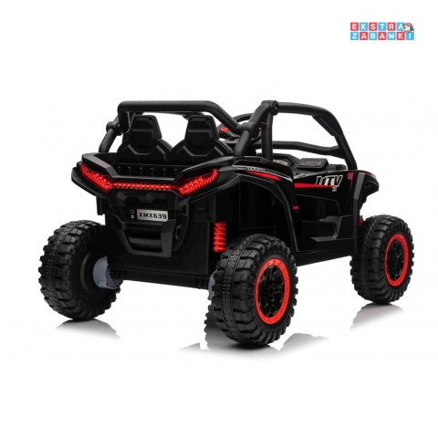 [outlet] Czarny KCK buggy na akumulator- 4x50W 24V/9Ah, ekoskóra, EVA, MP3, Bluetooth [XMX-639]