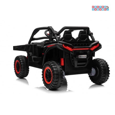 [outlet] Czarny KCK buggy na akumulator- 4x50W 24V/9Ah, ekoskóra, EVA, MP3, Bluetooth [XMX-639]