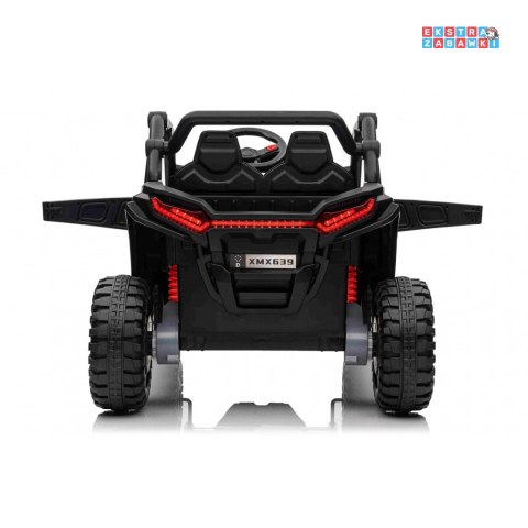 [outlet] Czarny KCK buggy na akumulator- 4x50W 24V/9Ah, ekoskóra, EVA, MP3, Bluetooth [XMX-639]