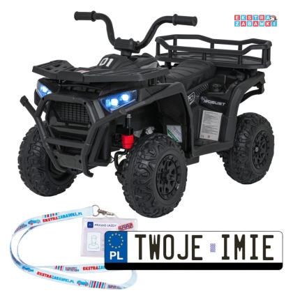 Quad ATV Robust 01 na akumulator - czarny, 4x35W 12V/7Ah, EVA, LED, ekoskóra [XMX-651]