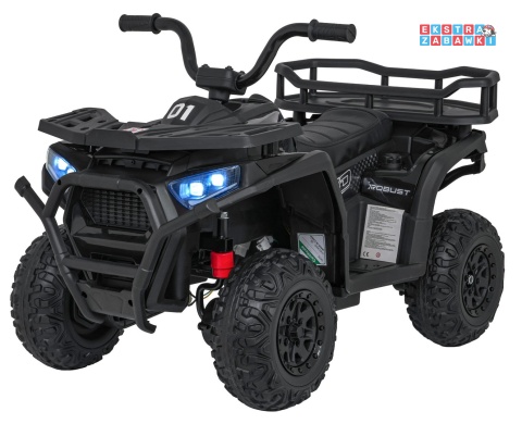 Quad ATV Robust 01 na akumulator - czarny, 4x35W 12V/7Ah, EVA, LED, ekoskóra [XMX-651]
