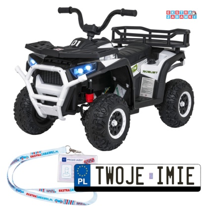 Quad ATV Robust 01 na akumulator - biały, 4x35W 12V/7Ah, EVA, LED, ekoskóra [XMX-651]