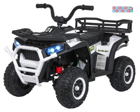 Quad ATV Robust 01 na akumulator - biały, 4x35W 12V/7Ah, EVA, LED, ekoskóra [XMX-651]