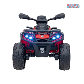 Czerwony Quad CAN-AM Outlander ATV na akumulator - 4x200W, 24V/7Ah, EVA, LED, ekoskóra [CA005]