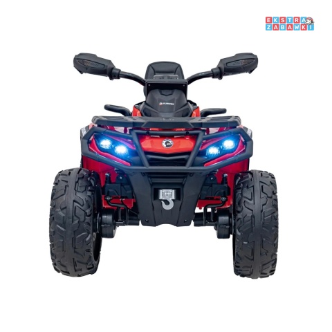 Czerwony Quad CAN-AM Outlander ATV na akumulator - 4x200W, 24V/7Ah, EVA, LED, ekoskóra [CA005]