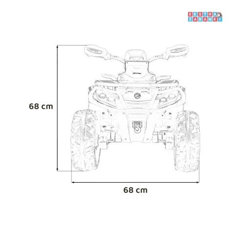 Czerwony Quad CAN-AM Outlander ATV na akumulator - 4x200W, 24V/7Ah, EVA, LED, ekoskóra [CA005]