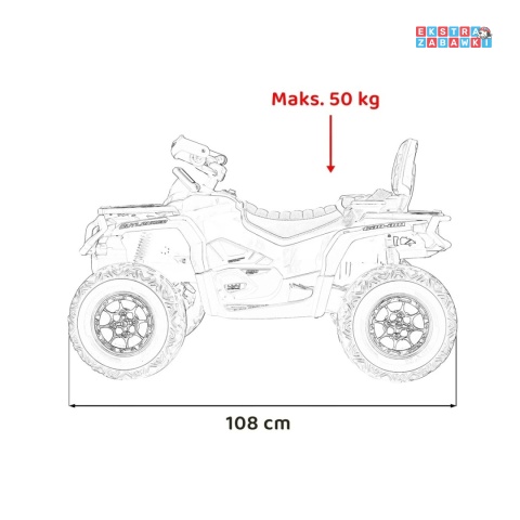 Czerwony Quad CAN-AM Outlander ATV na akumulator - 4x200W, 24V/7Ah, EVA, LED, ekoskóra [CA005]