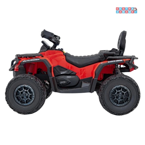Czerwony Quad CAN-AM Outlander ATV na akumulator - 4x200W, 24V/7Ah, EVA, LED, ekoskóra [CA005]