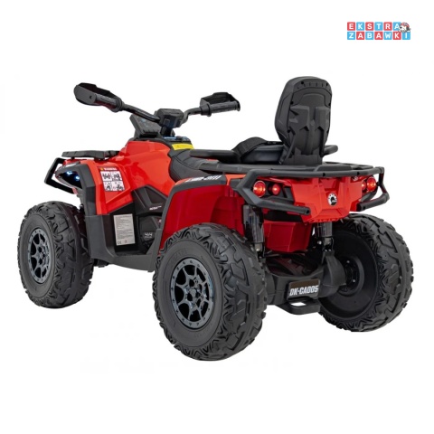 Czerwony Quad CAN-AM Outlander ATV na akumulator - 4x200W, 24V/7Ah, EVA, LED, ekoskóra [CA005]