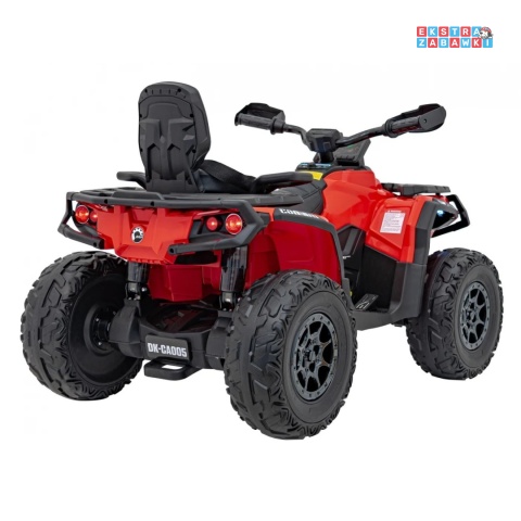 Czerwony Quad CAN-AM Outlander ATV na akumulator - 4x200W, 24V/7Ah, EVA, LED, ekoskóra [CA005]