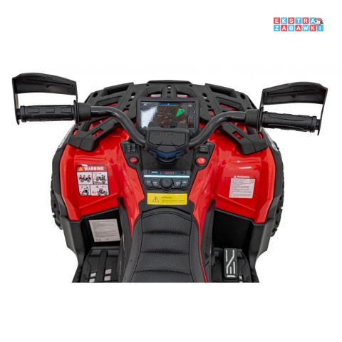 Czerwony Quad CAN-AM Outlander ATV na akumulator - 4x200W, 24V/7Ah, EVA, LED, ekoskóra [CA005]