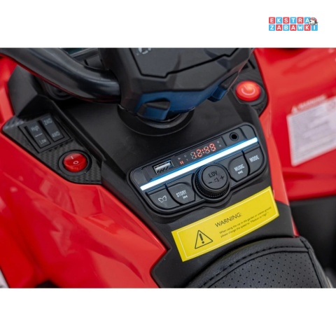 Czerwony Quad CAN-AM Outlander ATV na akumulator - 4x200W, 24V/7Ah, EVA, LED, ekoskóra [CA005]