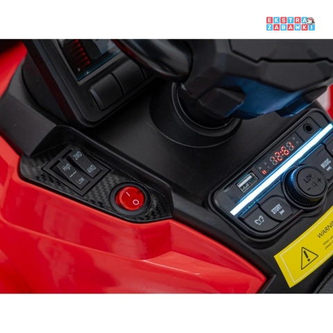 Czerwony Quad CAN-AM Outlander ATV na akumulator - 4x200W, 24V/7Ah, EVA, LED, ekoskóra [CA005]