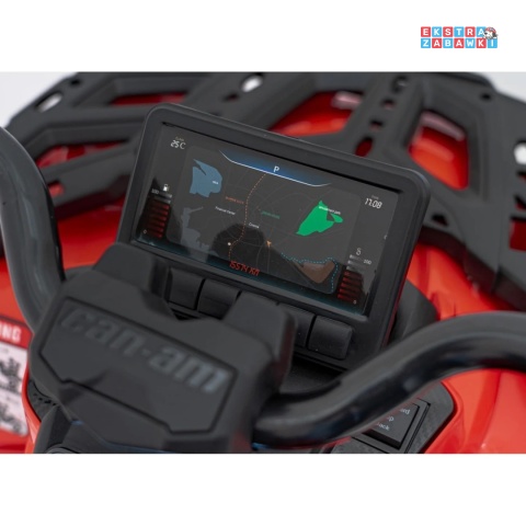 Czerwony Quad CAN-AM Outlander ATV na akumulator - 4x200W, 24V/7Ah, EVA, LED, ekoskóra [CA005]