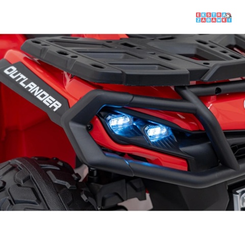 Czerwony Quad CAN-AM Outlander ATV na akumulator - 4x200W, 24V/7Ah, EVA, LED, ekoskóra [CA005]
