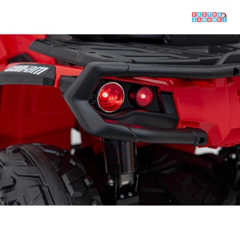 Czerwony Quad CAN-AM Outlander ATV na akumulator - 4x200W, 24V/7Ah, EVA, LED, ekoskóra [CA005]