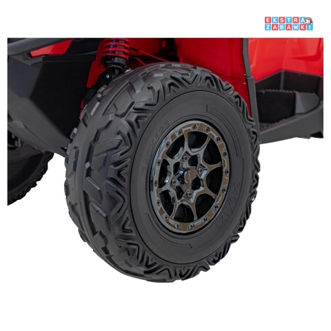 Czerwony Quad CAN-AM Outlander ATV na akumulator - 4x200W, 24V/7Ah, EVA, LED, ekoskóra [CA005]