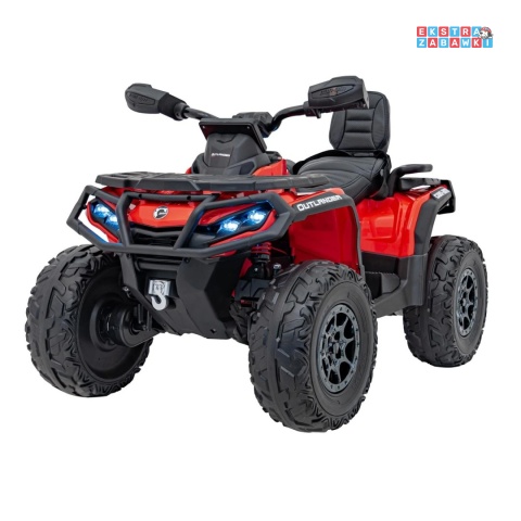 Czerwony Quad CAN-AM Outlander ATV na akumulator - 4x200W, 24V/7Ah, EVA, LED, ekoskóra [CA005]