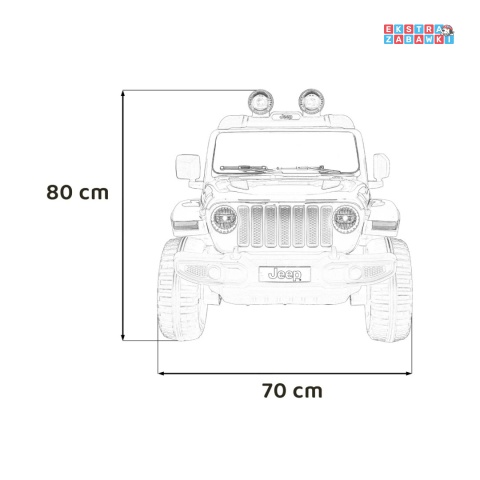 Jeep Wrangler Rubicon na akumulator - różowy, 4x45W, 12V/10Ah, EVA, pilot, LED, MP3, BT - [JWR555]