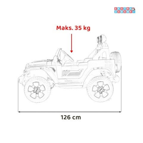 Jeep Wrangler Rubicon na akumulator - różowy, 4x45W, 12V/10Ah, EVA, pilot, LED, MP3, BT - [JWR555]