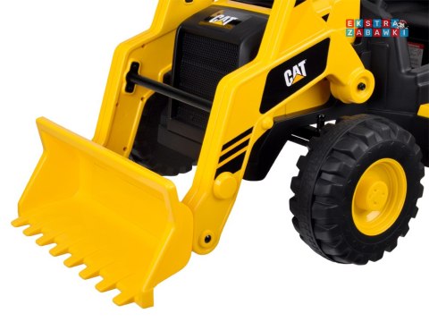 Koparko ładowarka na akumulator - żółty, 2x30W 12V/7Ah, pilot, do 5 km/h, obrotowe siedzenie, pas, Bluetooth [ZA5612]