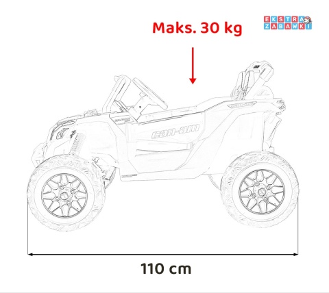 Maverick ATV CAN-AM buggy na akumulator 4x4 - różowy, 4x200W, 24V/10Ah, EVA, pokrowiec, pilot, LED, BT [CA003]
