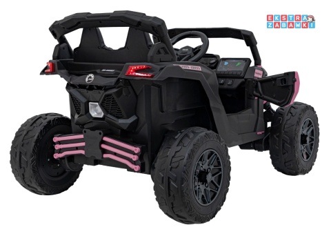 Maverick ATV CAN-AM buggy na akumulator 4x4 - różowy, 4x200W, 24V/10Ah, EVA, pokrowiec, pilot, LED, BT [CA003]