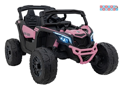 Maverick ATV CAN-AM buggy na akumulator 4x4 - różowy, 4x200W, 24V/10Ah, EVA, pokrowiec, pilot, LED, BT [CA003]
