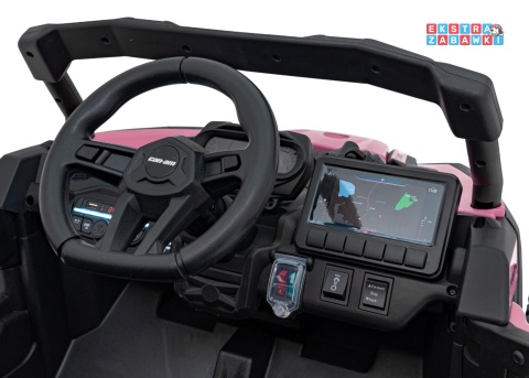 Maverick ATV CAN-AM buggy na akumulator 4x4 - różowy, 4x200W, 24V/10Ah, EVA, pokrowiec, pilot, LED, BT [CA003]