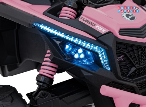 Maverick ATV CAN-AM buggy na akumulator 4x4 - różowy, 4x200W, 24V/10Ah, EVA, pokrowiec, pilot, LED, BT [CA003]