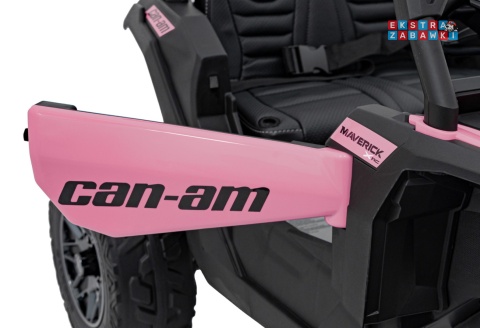 Maverick ATV CAN-AM buggy na akumulator 4x4 - różowy, 4x200W, 24V/10Ah, EVA, pokrowiec, pilot, LED, BT [CA003]