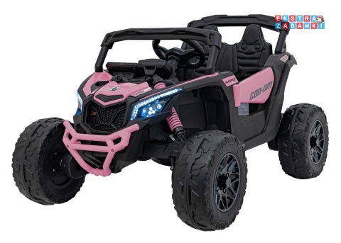 Maverick ATV CAN-AM buggy na akumulator 4x4 - różowy, 4x200W, 24V/10Ah, EVA, pokrowiec, pilot, LED, BT [CA003]